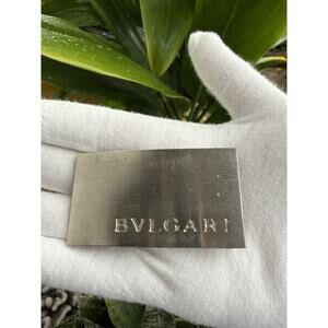 BVLGARI Silver Tone Logo Belt Buckle for Men Authentic